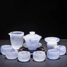 옥찻잔 세트 선물용 도자기 커피잔 술잔 다도 유약, 9. 지윤-글레이즈드슈트/선물상자, 1개