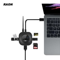 라온 CR-300HUB 5in1 멀티 USB3.0 USB허브 카드리더기 블랙