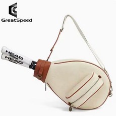  Great speed 최신형 고급 테니스 가방 백팩 케이스 스포츠 슬링 크로스 백 고급합성가죽, 아이보리 