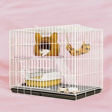아이위크 튼튼한 고양이 철장 케이지 빌라 반려동물 사각 케이지, 1개, 화이트