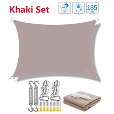 차양막 어닝 그늘 야외 시설 및 활동에 98 방수 UV 차단 뒤뜰 캠프 텐트, 34.Khaki Set 2x5m