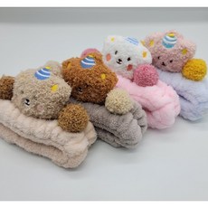 곰돌이 세안밴드 4종 파자마파티 귀여운, 1개, 베이지
