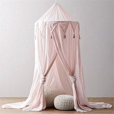 북유럽 여아 아이 공주 아기 방 인테리어 꾸미기 침대 커튼 바람막이 캐노피, 분홍