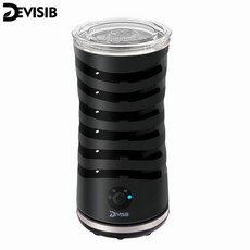 DEVISIB 자동 우유 Frother 전기 우유 기선 연약한 거품 침묵하는 가동 스테인리스 가정 용품 3 년 보장, 01 Black_02 러시아