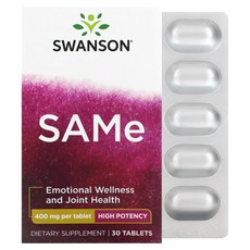 Swanson SAMe 고효능 400mg 30정, 1개