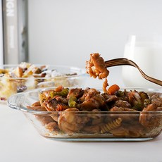 퓨어 내열유리 오븐그라탕기 2size 선택1p, 사각800ml, 1개
