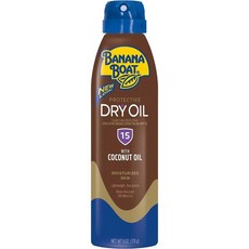 Banana Boat Protective 태닝 드라이 오일 클리어 스프레이 선스크린 SPF15 태닝 선스크린 스프레이 170g, 4개