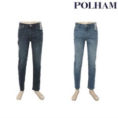 POLHAM 폴햄 남성 코튼 슬림 인디고 데님 팬츠