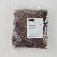 타로시 컬러 케이블타이 컴퓨터 선정리 100mm 1봉지 1000개입, 갈색, 1개