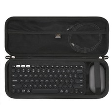 Aproca 그레이 여행용 하드 보관 케이스 LogitechPebble 2 콤보 K380 K380s 블루투스 키보드 및 로지텍 페블 M350 i345 마우스용 (케이스만 해당), 블랙