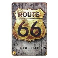국도 66 주석 기호 빈티지 문자의 황금 상패 문자의 느낌과 함께 무료 빈티지 금속 주석 기호 카페 바 펍 상점 벽 장식 재미 복고풍 기호 남자 여자 8 (Multi-a182), Multi-a182