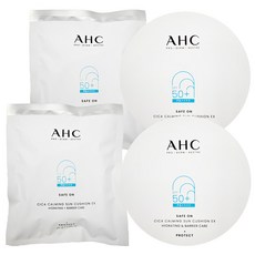 AHC 시카 카밍 선쿠션 본품 x2 + 리필 x2 + 퍼프 24년 시즌8박세리선쿠션, 단품