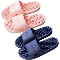 디오바스 미끄럼방지 발편한 물빠짐 욕실화 남성+여성 2개, 인디고(남)+핑크(여)