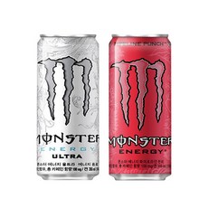 몬스터 에너지드링크 울트라(흰) + 파이프라인펀치(핑) 355ml x 24캔(반반) 1박스 몬스터캔, 24개