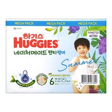 MEGA PACK 2024년형 하기스 네이처메이드 팬티 썸머 6단계 68매, 68개