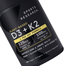 스포츠 리서치 비타민 D3 125mcg 플러스 K2 100mcg (Sports Research D3 + K2 Veggie Softgels), 1개, 160정