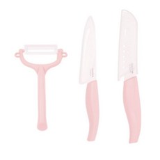 글라스락 베이비 이유식 칼 3종 세트, 세라믹 칼25cm+세라믹 칼21.5cm+필러, 1세트, 핑크