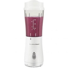 14 Oz BPA 자유 여행 컵과 뚜껑이 있는 쉐이크와 스무디를 위한 해밀턴 비치 휴대용 블렌더 강력한 블렌딩 성능을 내구성 스테인리스 스틸 블레이드 화이트5101V, 14 oz._White