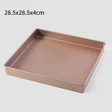 베이킹 팬 사각형 케이크 트레이 탄소강 파이 피자 빵 몰드 제빵, 3.Gold, 1개