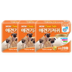 와우 크린세이프 수컷 애견기저귀, 60개, 20개입, 중형