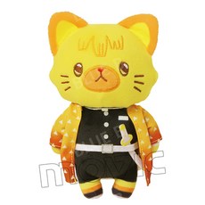 일본 MOVIC 귀멸의칼날 withCAT 고양이 누이구루미 안대포함 5종 봉제인형, 15cm, 젠이츠