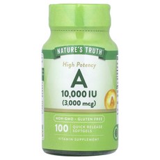 Nature's Truth 고효능 비타민A 3 000mcg, 1개, 100정