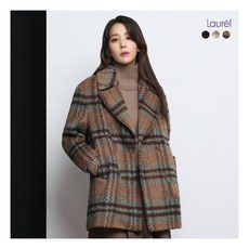 [라우렐] □최초가 139 000원! 울 블렌디드 부클 체크코트