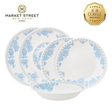 코렐 스카이가든 원형접시+찬기 5P (접시소2+찬기중1+접시대1), 단품없음