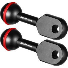 미니포커스 1인치 볼-YS 헤드 클립 암 2PCS 3.35인치8.5cm 알루미늄 합금 YS 어댑터 경량 수중 촬영 조명 시스템 커넥터 다이빙 스트로브비디오 라이트, Cold Shoe&Clamp