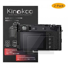 kinokoo 후지 X100V 맑은 필름 용 강화 유리 필름 FUJIFILM X100V 화면 보호기 기포 없음 / 부상 방지 (2 팩) kino, 단일상품
