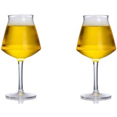 [morning place] 벨기에 맥주 글라스 세련된 스템 글라스 인테리어 에 (2개 세트), 2개, 상세페이지 참조