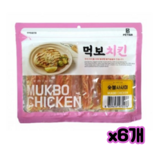 먹보치킨 숯불사사미 강아지간식 300g x 6개