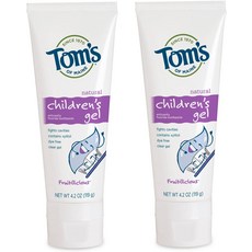 탐스 치약 toms of maine 천연 어린이 치약 과일 향 2 팩, One Color, One Size