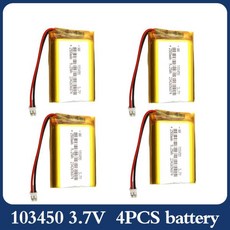 03450 폴리머 리튬 배터리 MP5 장난감 카메라 GPS 블루투스 스피커용 충전식 03450 폴리머 배터리 2500 mAh, 4개