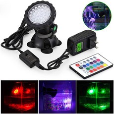 36 LED RGB 잠수정 연못 스포트라이트 IP68 방수 수중 수족관 조명 야외 분수 수영장 풍경 램프, 1 Lamp Set, AU Plug, 1개