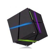 큐브 무선 LED 블루투스 스피커큐브박스, 블랙