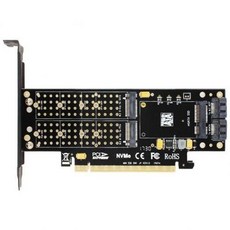 [해외] SK16 M.2 NVME SSD NGFF 위해 PCIE3.0 X16 어댑터 M 키 B 키 MSATA 인터페이스 카드 지원 절 PCI 익스프레스 3.0 3 1 듀얼 12 볼, 상세내용표시