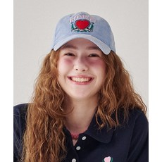 론론 RONRON HEART LAUREL BALL CAP BLUE