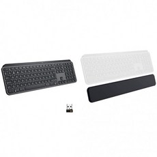 Logitech MX Keys 고급 무선 조명 키보드-Logitech MX 팜 레스트가 포함 된 Graphite 번들, 단일상품, 단일상품