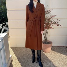 라이블리 르메르 벨티드 베이직 겨울 코트 카멜