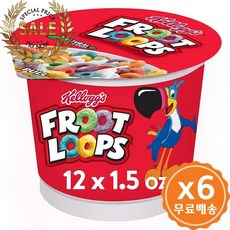 프루트 루프 켈로그 브렉퍼스트 시리얼 인 a 컵 로우 팻 벌크 사이즈 (12 개입) 255g 트레이, 수량: 6　　　　　(상품코드346p)