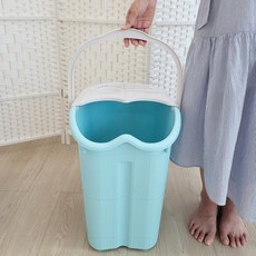 접이식족욕기 휴대용 플라스틱 족욕 바스켓 족욕기 족욕통, 1개, 스카이블루