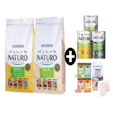  내추로 그레인프리 강아지 건식사료 영국산 관절 영양 소화 천연 청정 반려견 처방식 건사료, [캔 2개 랜덤증정] 칠면조&감자&야채 5kg 