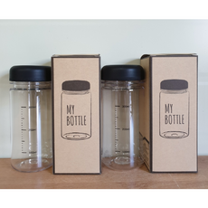 트라이탄 눈금 용량표시 보틀 2P 350ml 500ml, 검정, 2개