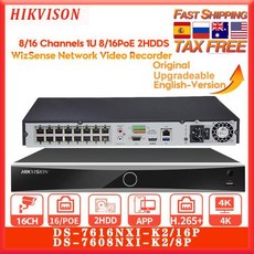 얼굴인식기 Hikvision 얼굴 인식 네트워크 비디오 녹음기 8MP 4K NVR 8-CH 8 POE DS-7608NXI-K2 8 P 16-CH 16 POE DS-7616NXI, 1) 아무도 - 8CH - ds-7608nxi