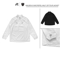 MALBON GOLF 말본 나이키 바람막이 방수 버킷로고 반집업 아노락 자켓 MALBON X NIKE REPEL HALF-ZIP TOUR JACKET - 말본바람막이