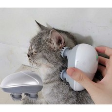 고양이 머리 마사지기 전동 강아지 안마기 애완 도구, 실버 화이트