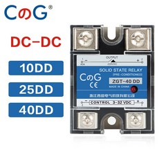 CG SSR 10DD 25DD 200A 600A 단상 DC 제어 히트싱크 332VDC ~ 220VDC 600V 10A 25A 40A 솔리드 스테이트 릴레이 릴레이스, 01 For 10A-40A