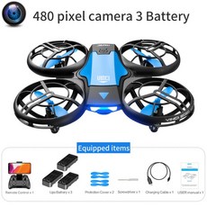 4DRC V8 미니 드론 4K 1080P HD 카메라 와이파이 Fpv 공기 압력 고도 블랙 Quadcopter RC 드론 장난감을 잡아, 480P camera 3battery, CHINA