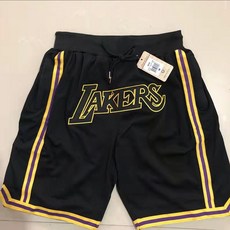 NBA 농구반바지 5부 유니폼 농구복 농구바지 쇼츠, 레이커스 블랙, 1개